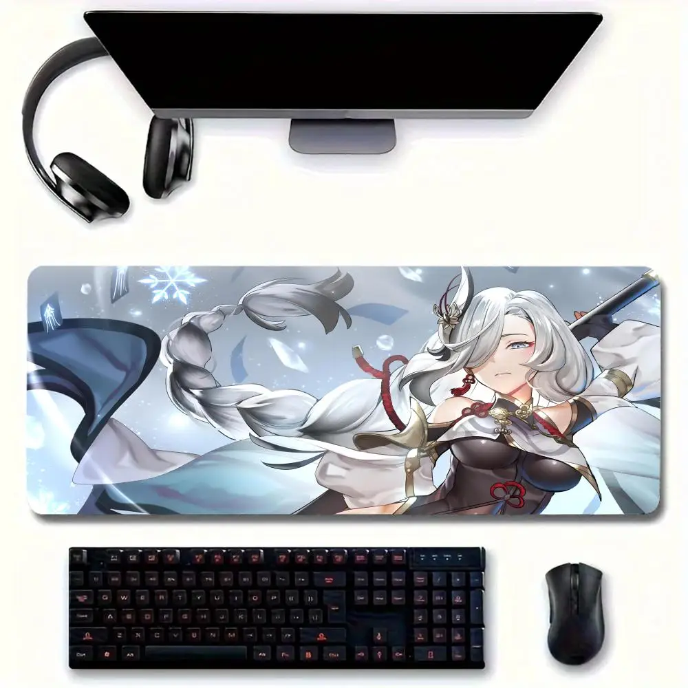 Игровой коврик для мыши S-Shenhe Girl большой дома и офиса водонепроницаемый