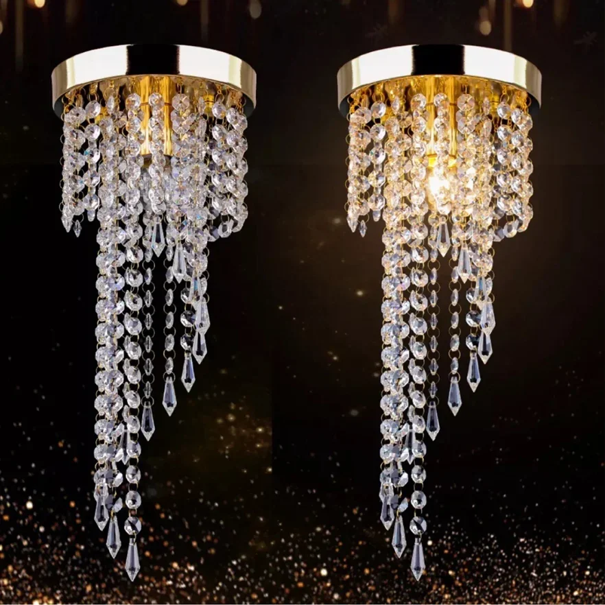 Хром/золотой блеск E14 светодиодный хрустальный потолочный светильник для кухни