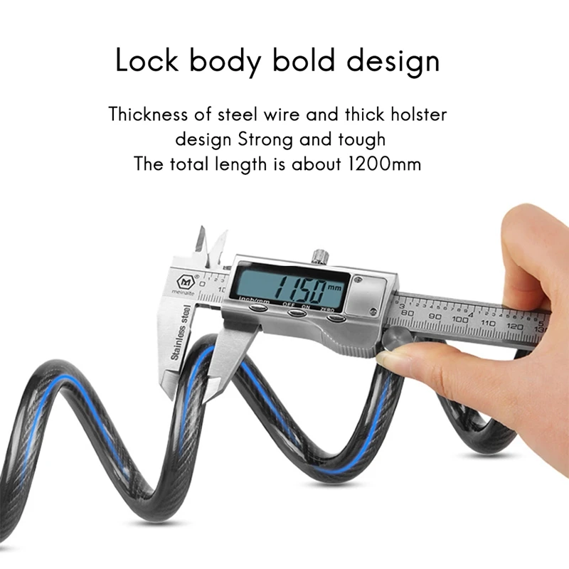 ULAC Bike Lock Bicycle Electronic Alarm Cycling 110Db Loud Cable Anti-Theft Locks Road Safe Wire