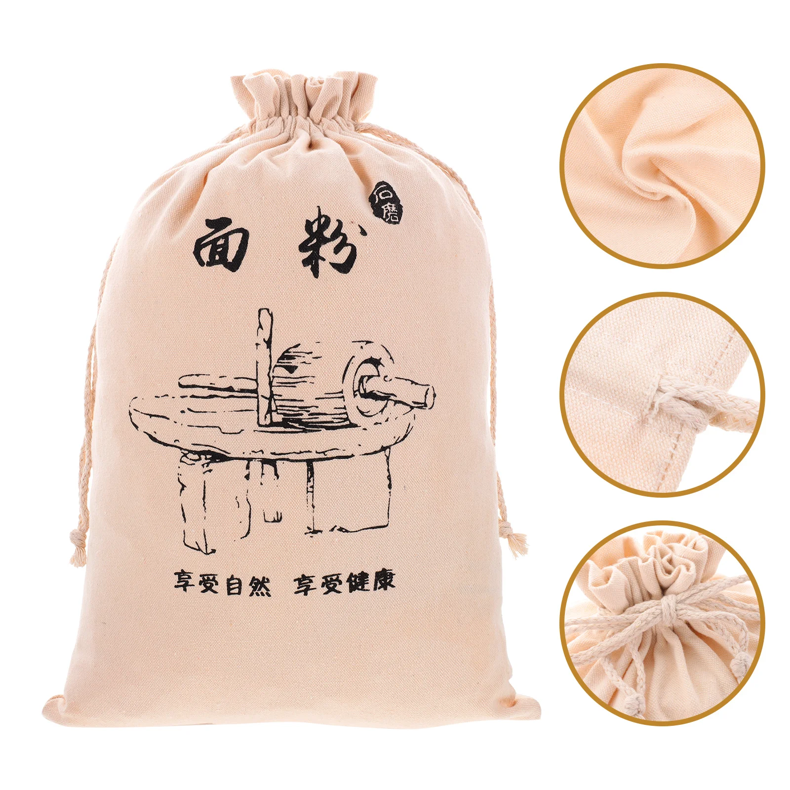 

Bread Reusable Linen Drawstring Portable Farmhouse Style Old Vegetable Washable Grocery Muslin Bulk Produce Saver Storage Rice