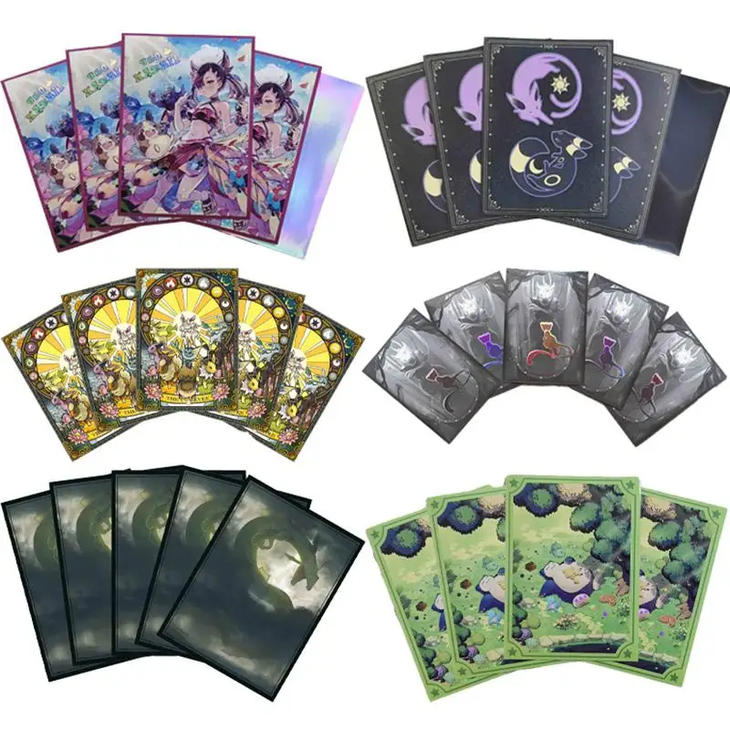 Фото 60 шт./компл. Mew Charizard Eevee Gengar Rayquaza рукав для карт PTCG аниме игра коллекция карта защитный чехол подарочная игрушка 67*92 мм №1
