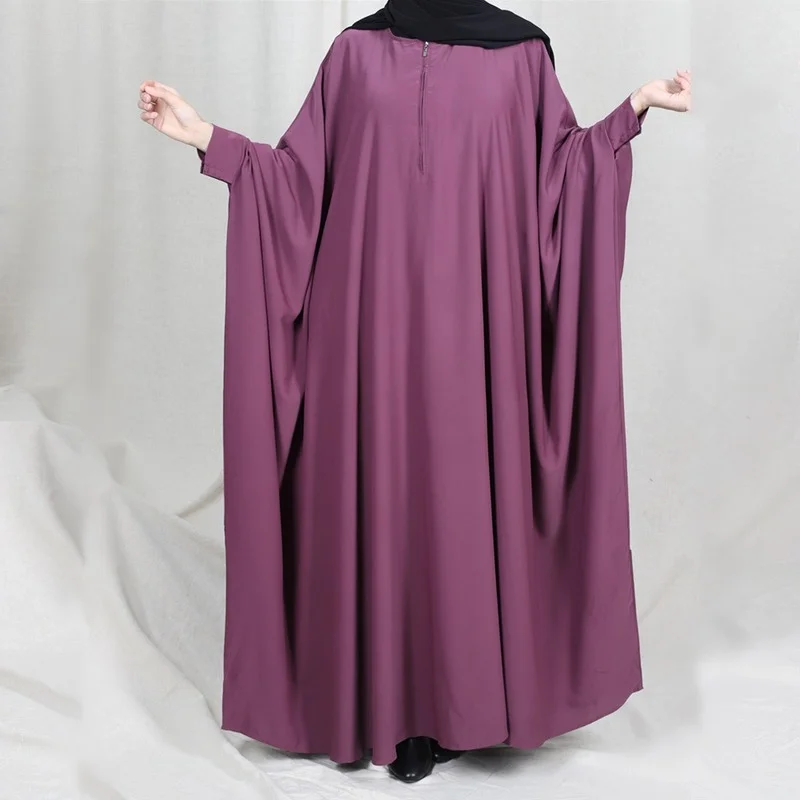

Women Prayer Garment Muslim Fashion Loose Long Dresses 2021 Autumn Batwing Sleeves Cape