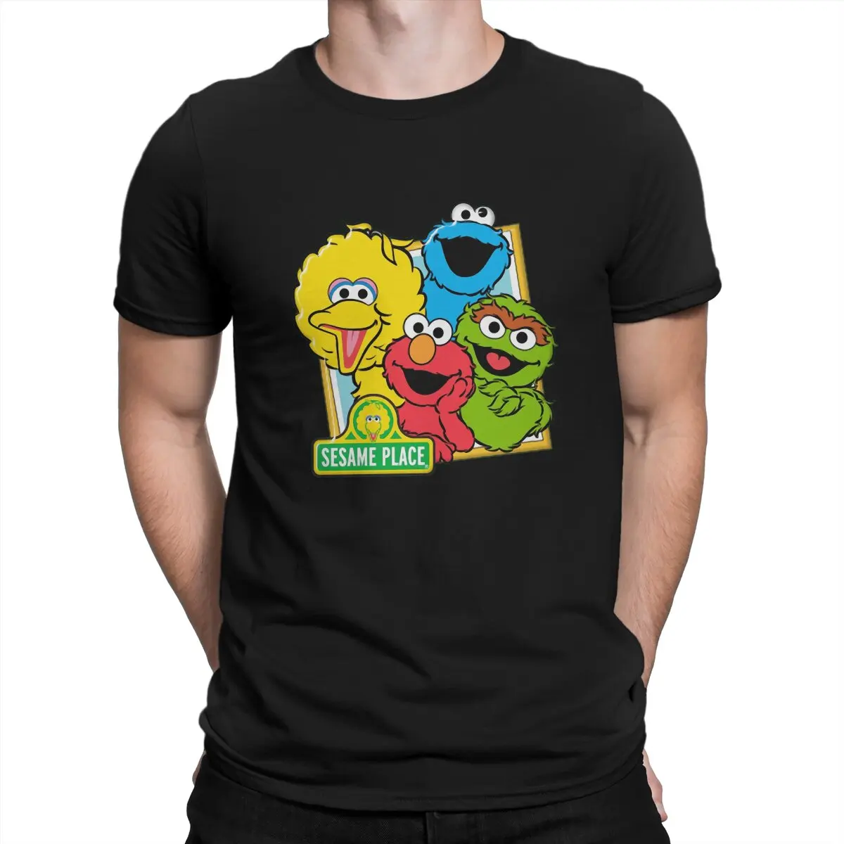 

Sesame Street 80s TV Series Shops Stores T Shirt Polyester Fashion Men Tees Summer Clothing Harajuku Crewneck TShirt