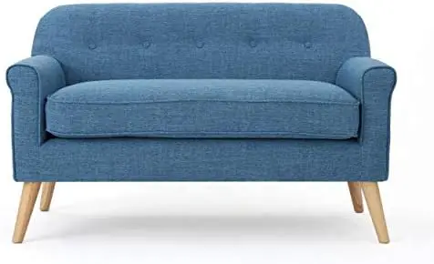 

Mid-Century Modern Loveseat, Muted Blue