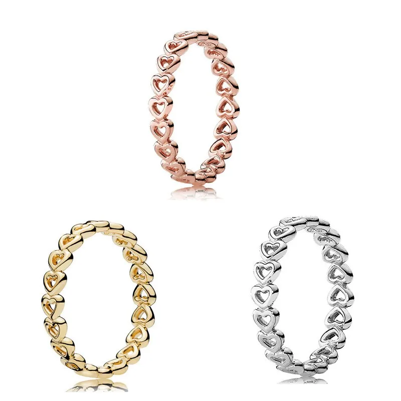 

Original Moments Classics Openwork Linked Love Heart Ring For Women 925 Sterling Silver Wedding Gift Fashion Jewelry