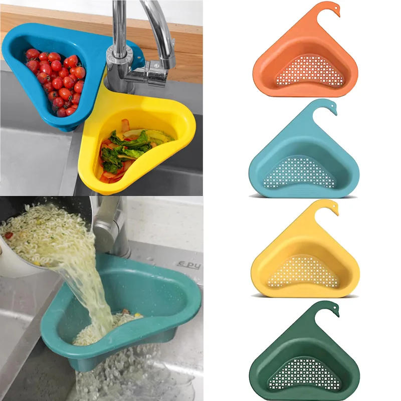 

Kitchen Sink Strainer Basket Swan Drain Rack Leftovers Filter Sink Hanging Faucet Shelf Fruit Vegetable Sink Water Filter Rack