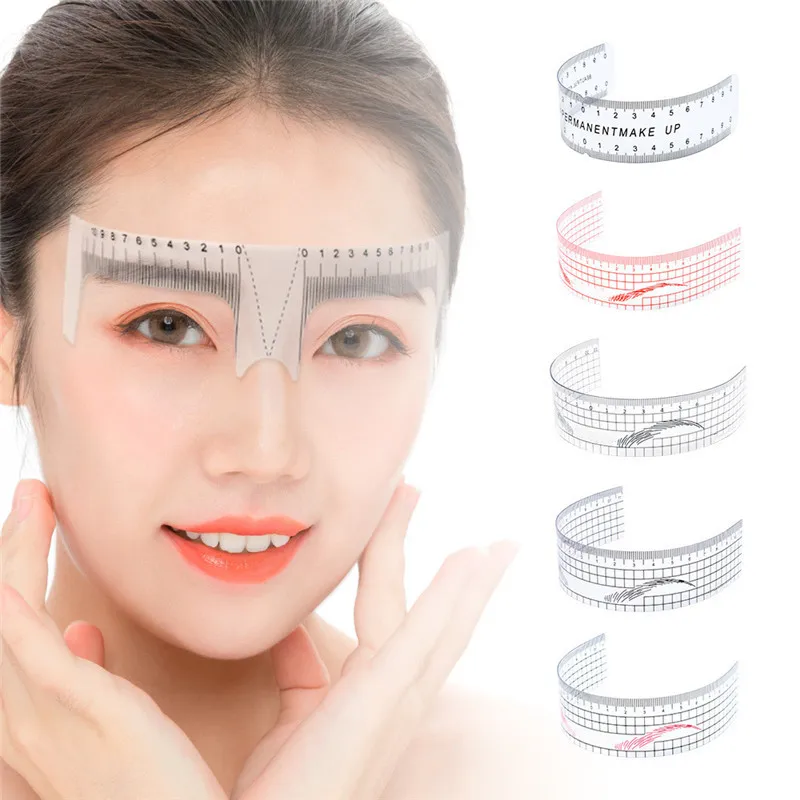 

Reusable Eyebrow Ruler Tool Permanent Makeup Eye Brow Grooming Tattoo Stencil Shaper Rule Measure Tools Makeup Measures