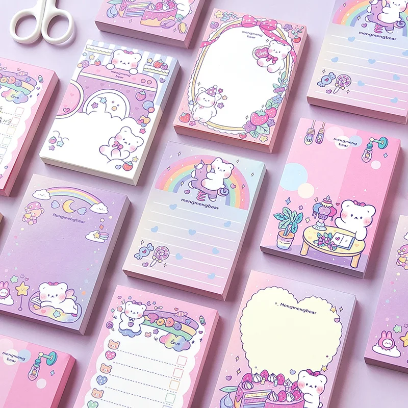 

100sheets Cute Ins Notes This Confession Strategy Super Cute Card Bear Message Can Be Written Easy To Tear Sticky Notes