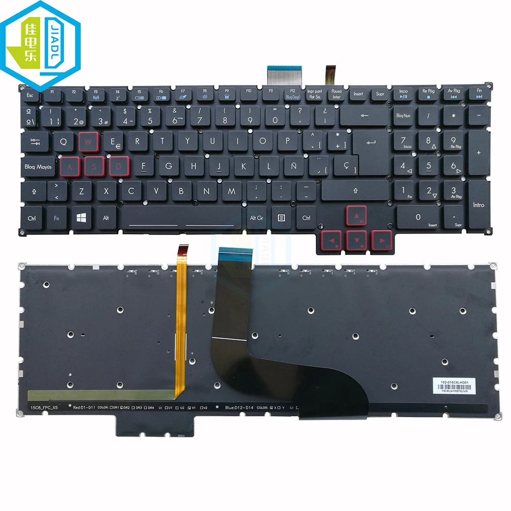 UI Spanish Keyboard Backlight For Acer Predator 15 G9-593 G9-592 G9-591 17 G9-791 G9-792 G9-793 EG5P-A50BRL Laptop Backlit Parts