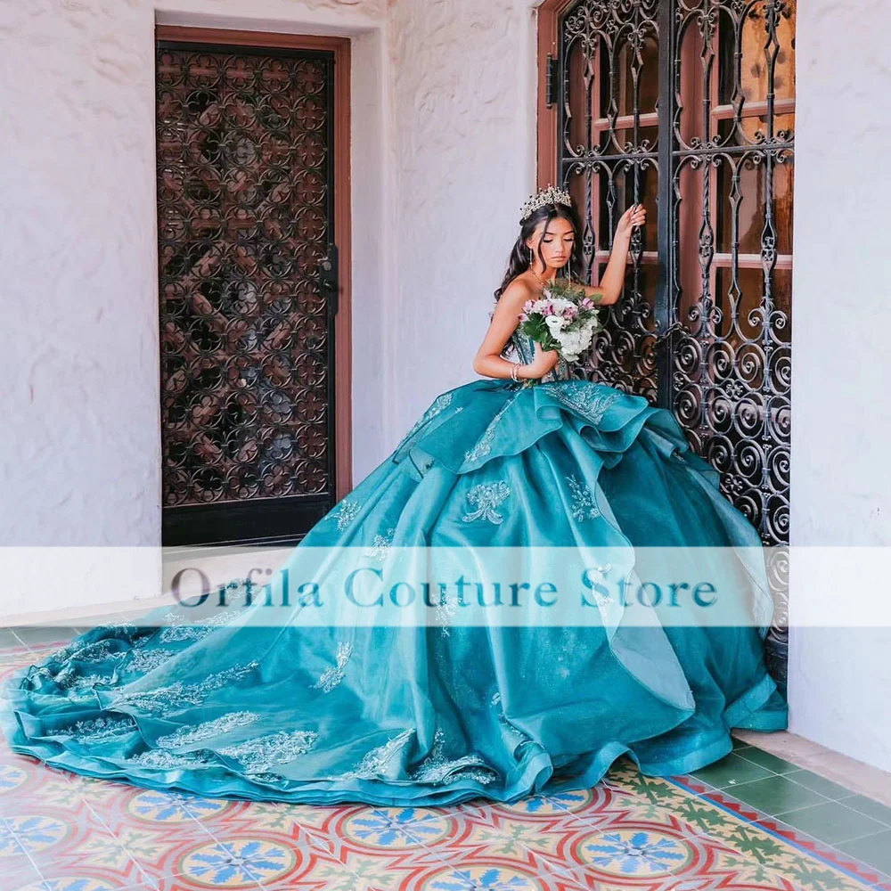 Темно-зеленое платье Charro Quinceanera 2023 милое платье с бусинами и аппликацией для девушек мексиканское платье 15 лет милое 16 нарядное платье