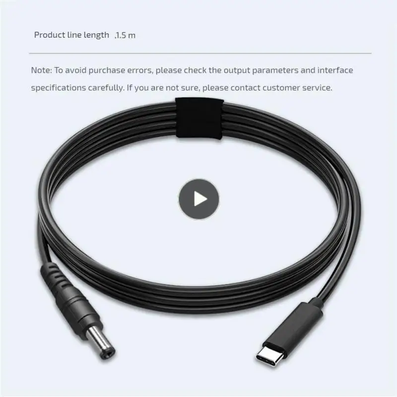 

Not Easy To Break Power Adapter Cable Stable Performance Durable Dc Power Adapter Black Heat Protection Charging Cable Converter