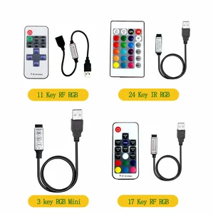 5V USB-подсветка Светодиодная лента RGB USB-пульт дистанционного управления Светодиодный диммер 5V USB-светодиодная лента Пульт дистанционного управления 3 11 17 24 Key Wireless