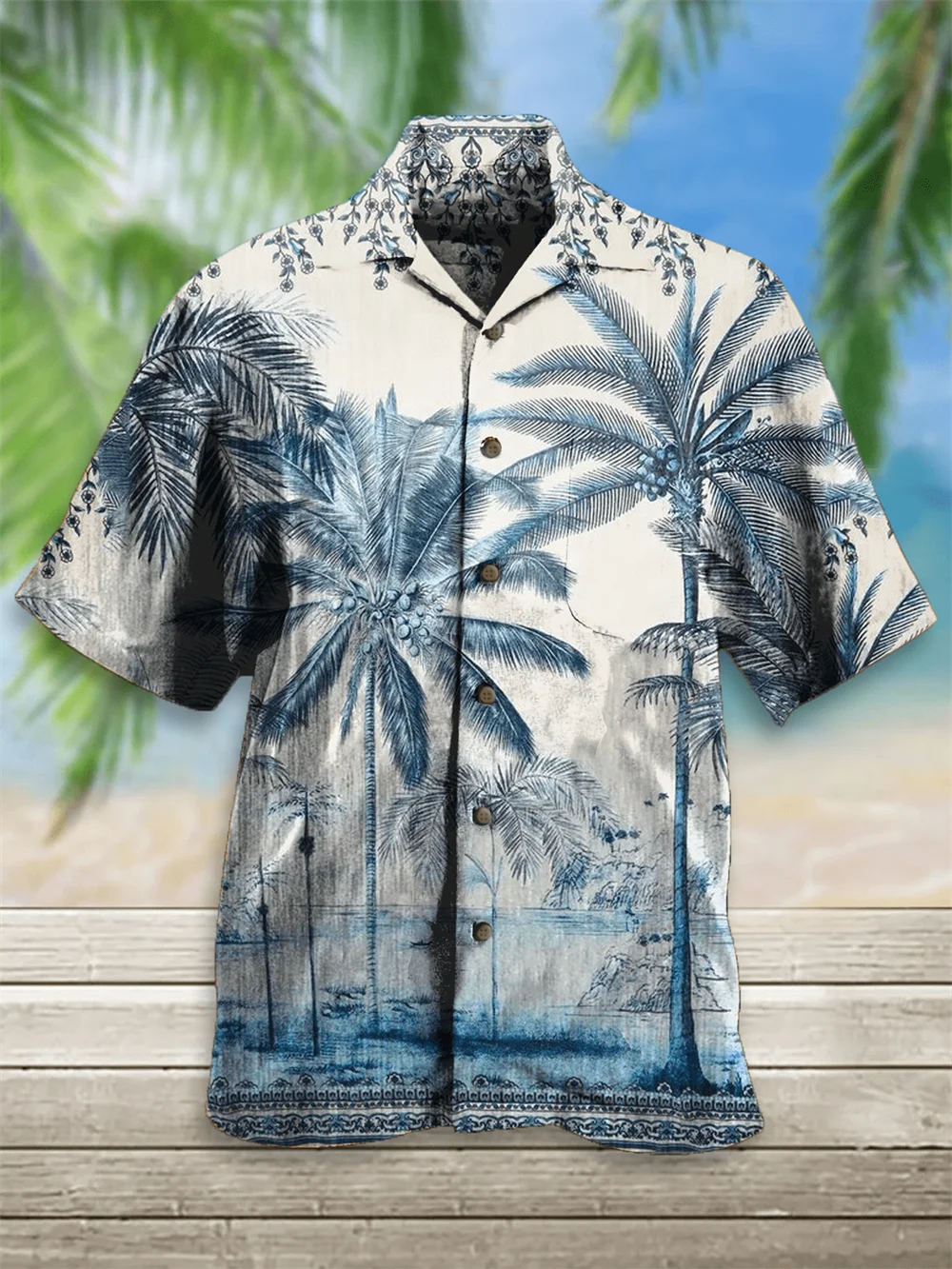 

2022 New Creative Short Sleeve 3D Printing Abstract Landscape Digital Pattern Summer Casual Short Sleeve Shirt S-5xl