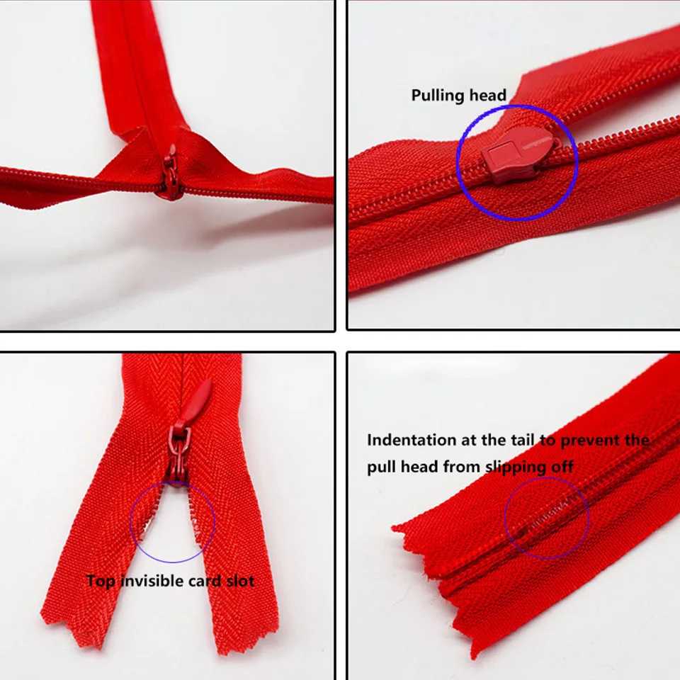 Invisible Zipper Bag Quilt Cover Long Skirt Pillow Clothing Accessories Pants Short Hidden Chain Luggage Accessories M913