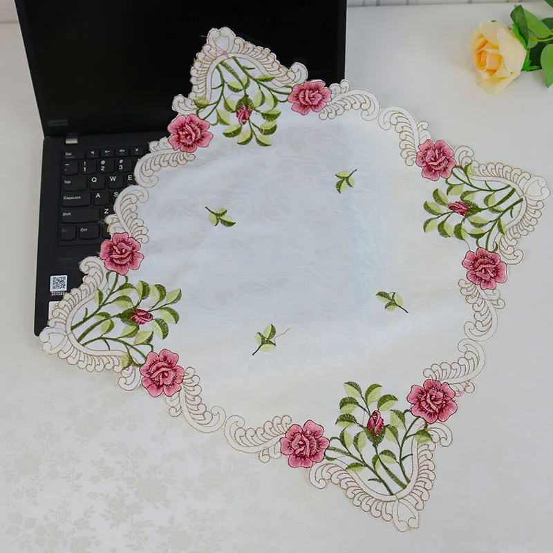 

7Size European Modern Fabric Lace Trim Hotel Restaurant Banquet Party Tablecloth Bedroom Balcony Round Table Cloth Tapete