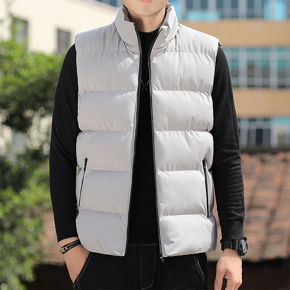 Winter Warm Men Down Quilted Vest Body Sleeveless Padded Jacket Coat Outwear Classic Windproof Outfits Pocket Parka