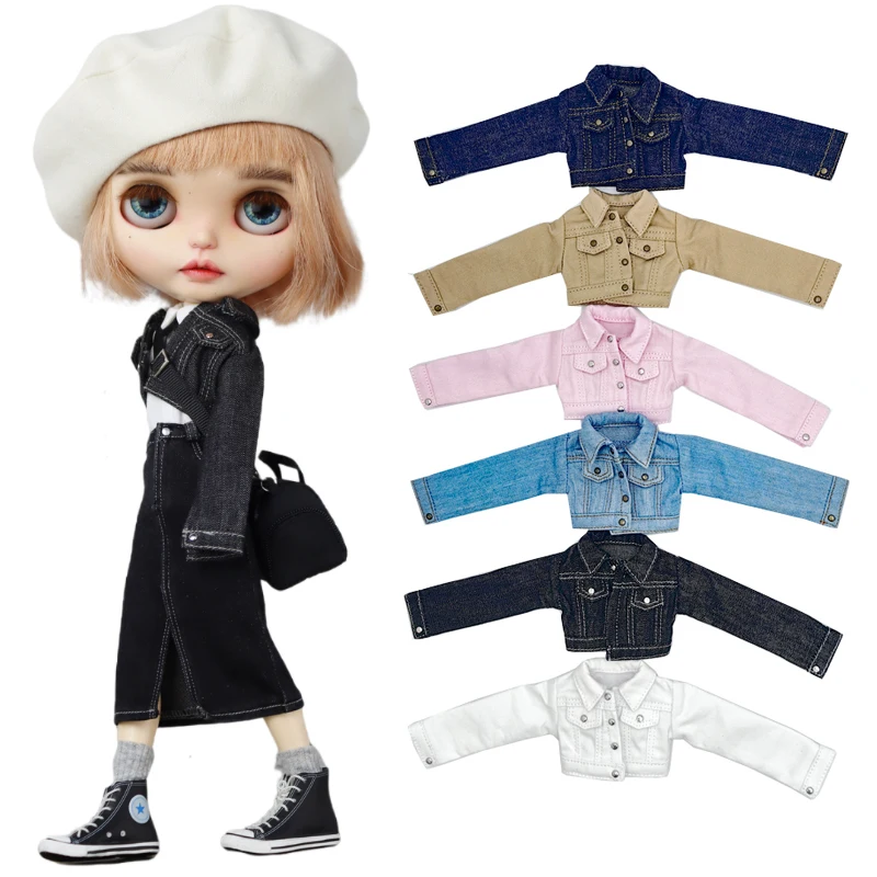 Одежда для куклы Блайт джинсовое пальто Ob24 Ob22 одежда кукол Azone брюки джинсовая