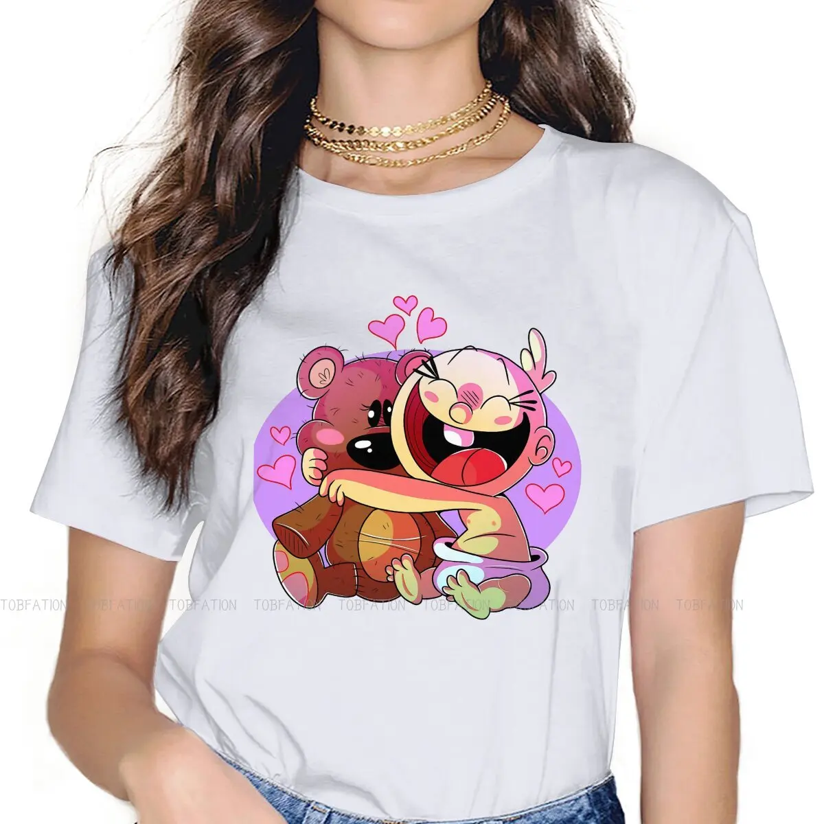 

Lily and Teddy Kawaii Girls Women T-Shirt The Loud Houses Blusas Harajuku Casual Short Sleeve Vintage Oversized Tops