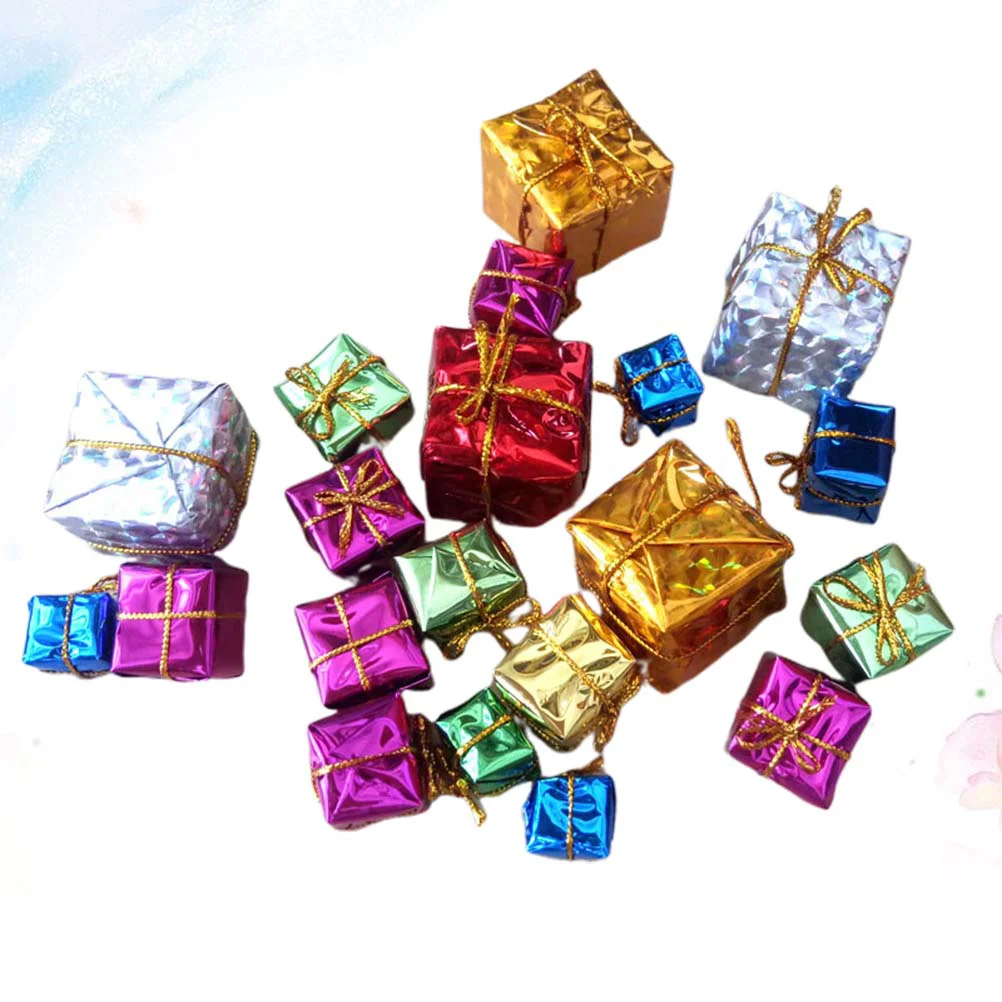

Christmas Gift Boxes Ornaments Mini Tree Box Miniature Hanging Ornament Presents Decorationswrapped Present Ballsdecoration