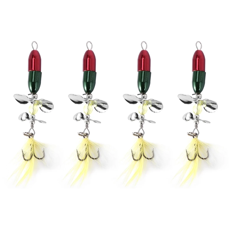 

4X Long Casting Spinner Bait Fishing Lure Double Tail Propeller Trout Carp Catfish Artificial Ice Fishing Lures 10G