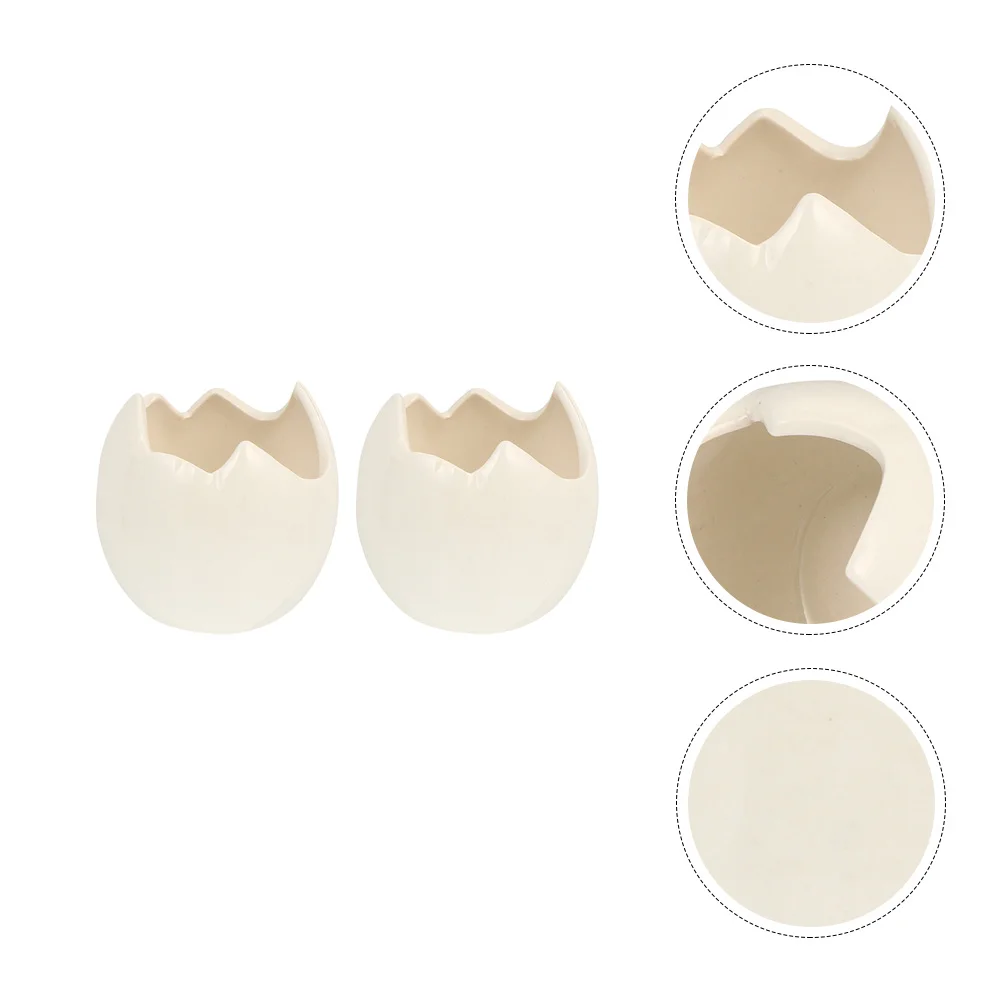 

Pots Succulent Planter Pot Flower White Modern Planters Indoor Tabletop Flowers Pottery Starting Eggshell Nursery Ceramic