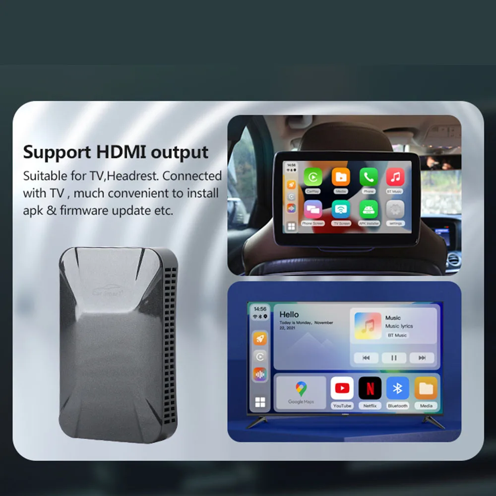 

Автомобильная Беспроводная приставка Carplay Ai Box Youtube Android11 Wifi Bluetooth Gps радио 4G 128G Android авто для Vw Ford Kia Google Youtube