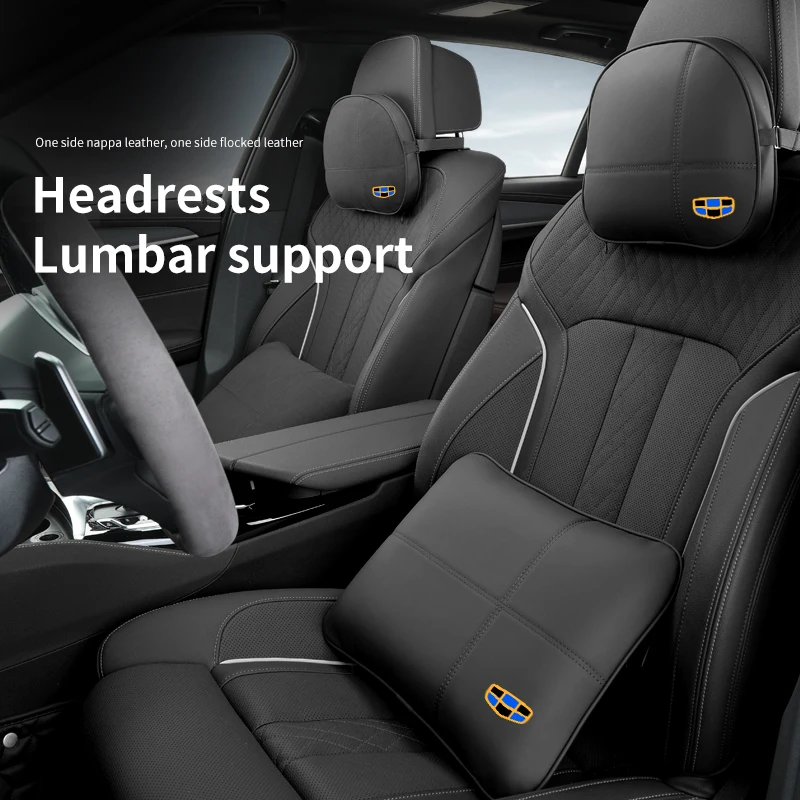 

1pcs Suede Car Seat Headrest Pillow Lumbar Cushion Auto Accessories For Geely Emgrand X7 EC7 Atlas Boyue GC6 Parts LC EC8 Atlas