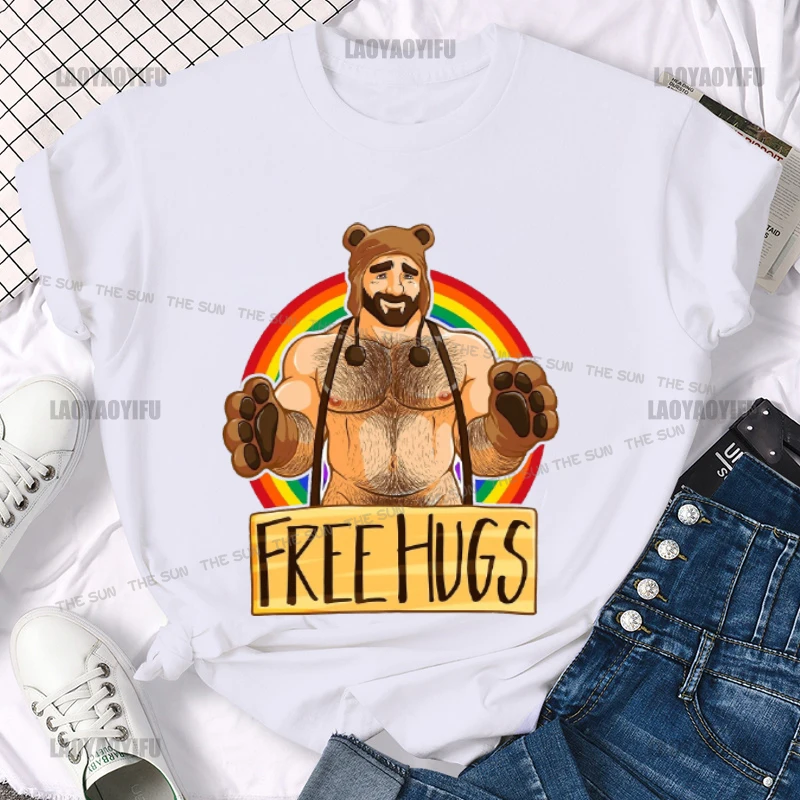 Футболка Bobo-Bear с принтом Адама короткими рукавами унисекс Повседневная Уличная