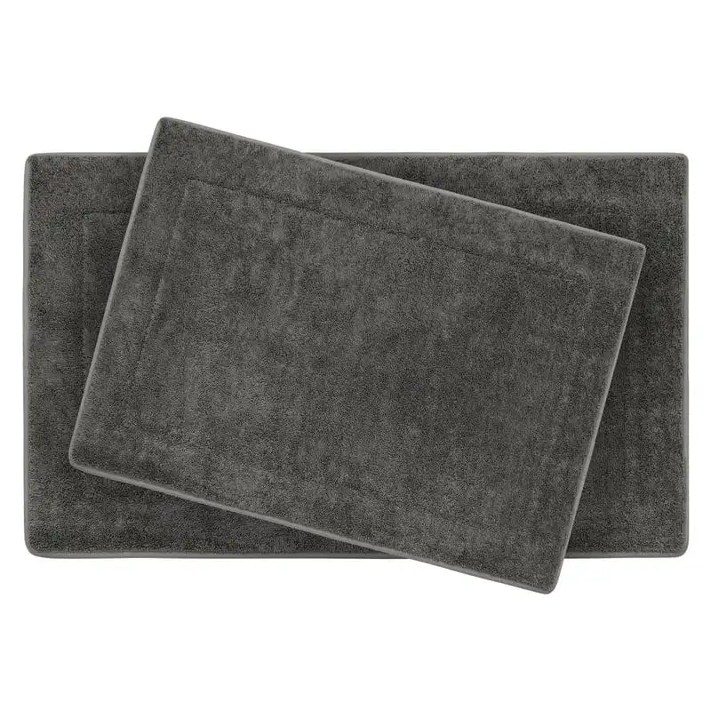 

Print Traditional Bath Rugs, Gray, 17" x 24", 2-Pieces