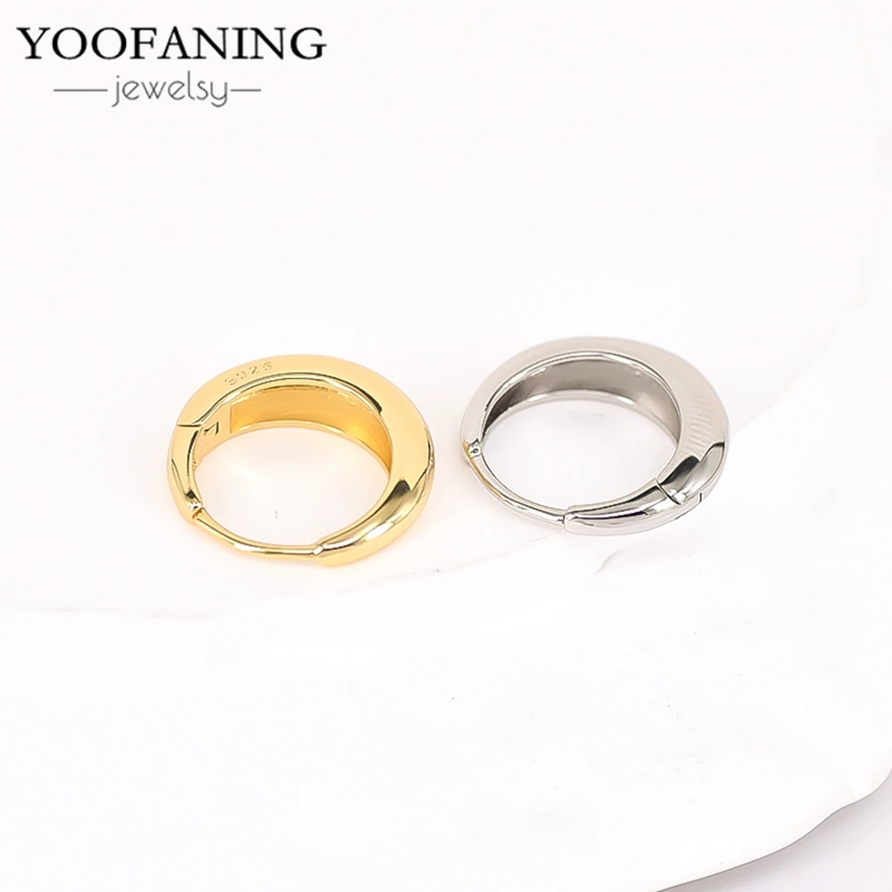 Серьги-кольца YOOFANING из стерлингового серебра 925 пробы с позолотой, подходят для мужчин и женщинпар, модные украшения (art.: 3920dc0cbd054) - 3920dc0cbd054