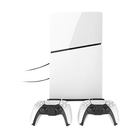 Настенный кронштейн для PS5 Slim с держателями для контроллеров APWIKOGER