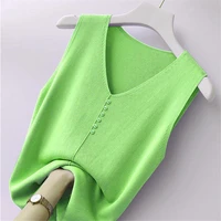 green women lady summer camisole vest sexy sleeveless t shirt casual tops cloth student v neck camis tank top cheap clothes