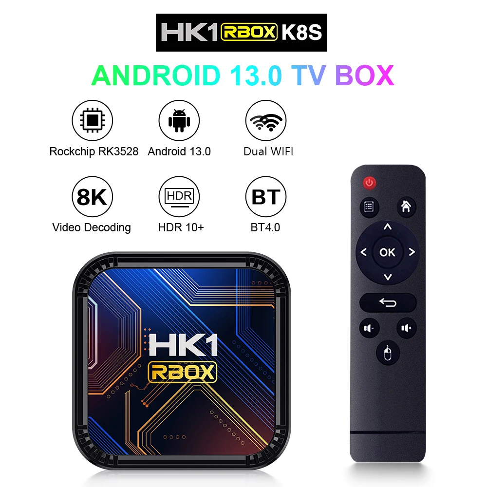 Hk1rbox K8s Smart Android Tv Box 13 Rockchip Rk3528 8k Hdr10 Wifi6 Android Box 8k 2023 Media Player Set Top Box