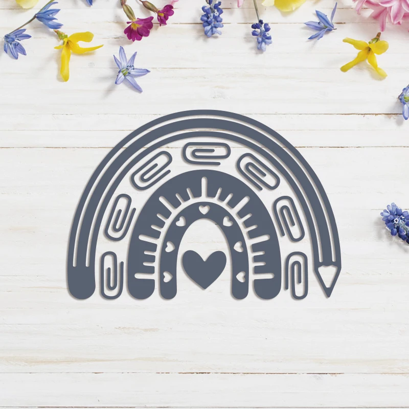 Металлические штампы для скрапбукинга Love Heart Rainbow