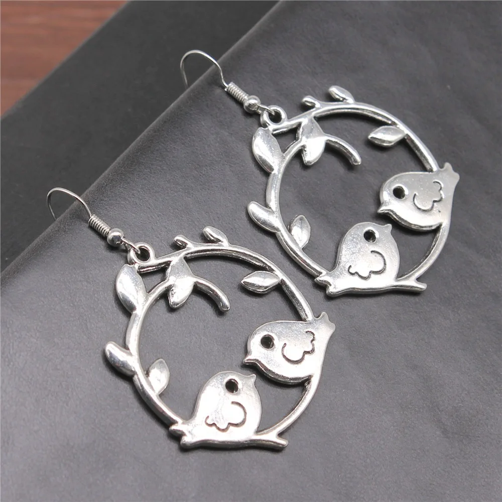 

Vintage Drop Earrings Fashion Handmade Simple Design 2 Colors Bird Pendant Earrings