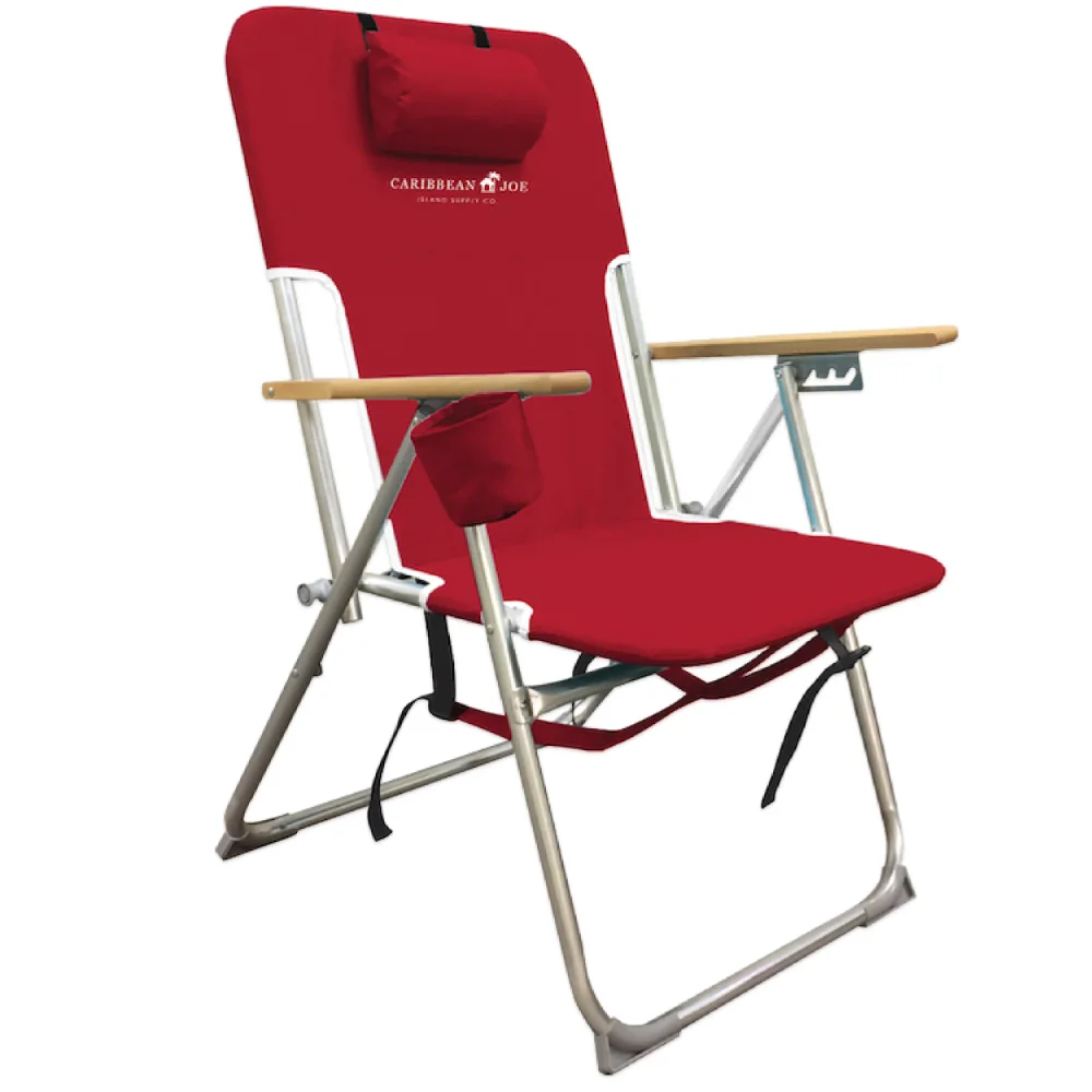 

High Weight Capacity Back Pack Beach Chair, Red