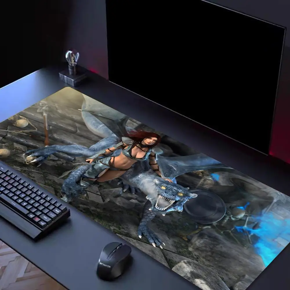 Фото Коврик для мыши D&D D-Dungeon & Dragons Tapetes de Mesa Teclado, Borracha Kawai, Tapete de Mesa Antiderrapante, XXL90x40 см №2