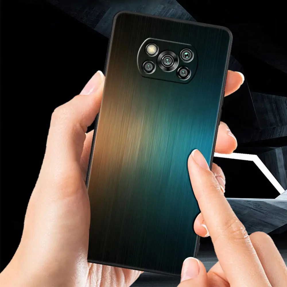 dark brushed metal texture cool print case for xiaomi mi poco x3 nfc m4 m3 pro f3 gt f1 11 lite note 10 11t 10t 9t phone cover free global shipping