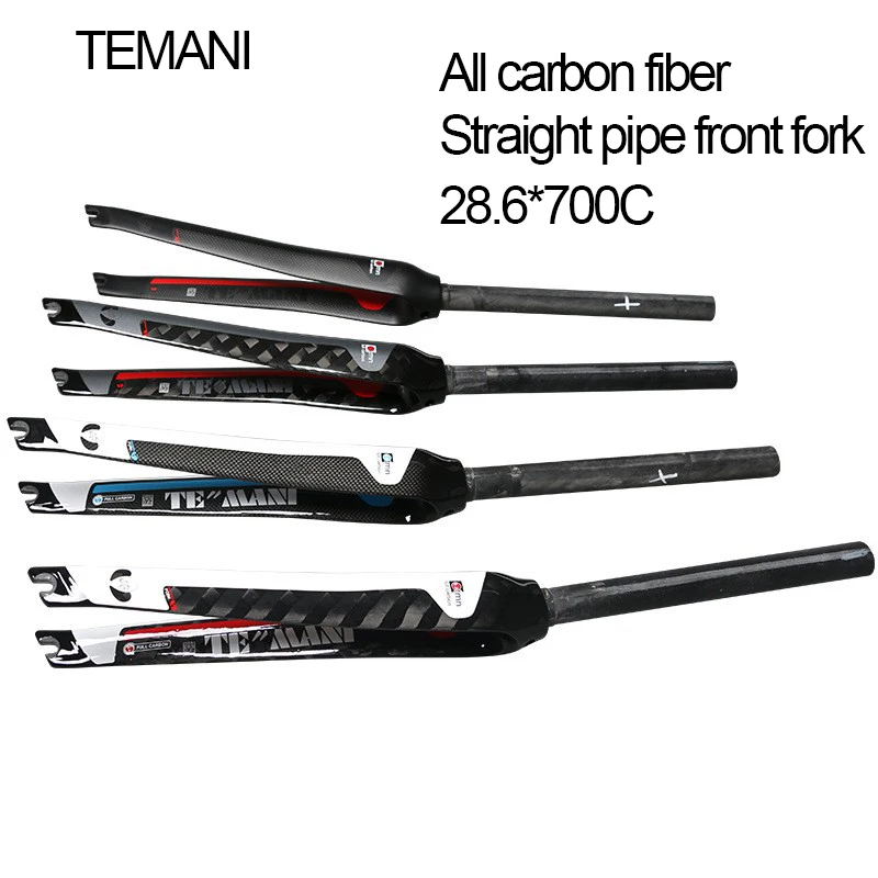 

Оригинальная Велосипедная вилка teмани из углеродного волокна, передняя вилка мертвых мух, прямая трубка, передняя вилка 28,6 * 700C, 4 вида в наличии