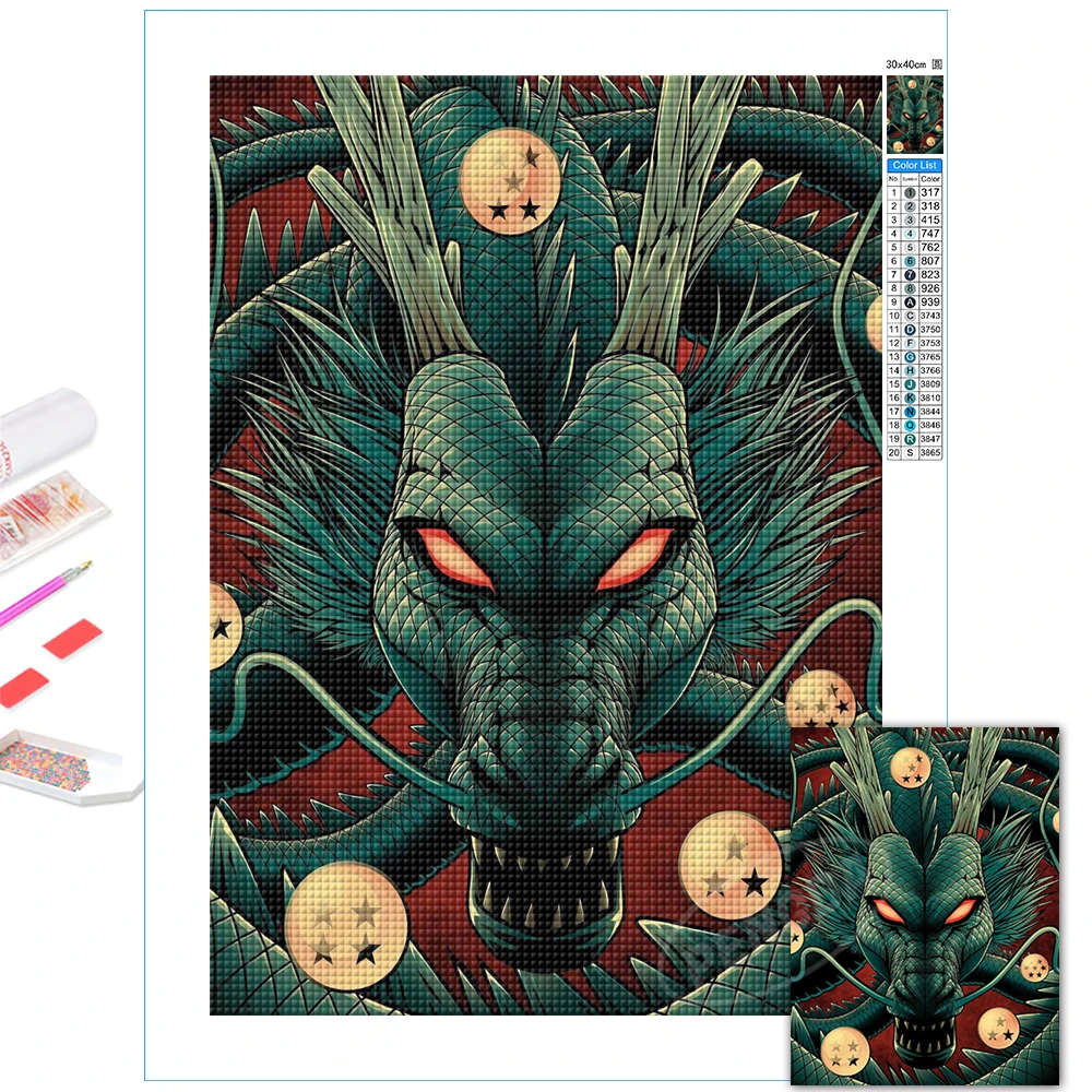 

Seven Dragon Ball 5D Diy Diamond Paintings Anime Full Round Rhinestone Embroidery Cross Stitch Kits Picture Kids Room Home Decor
