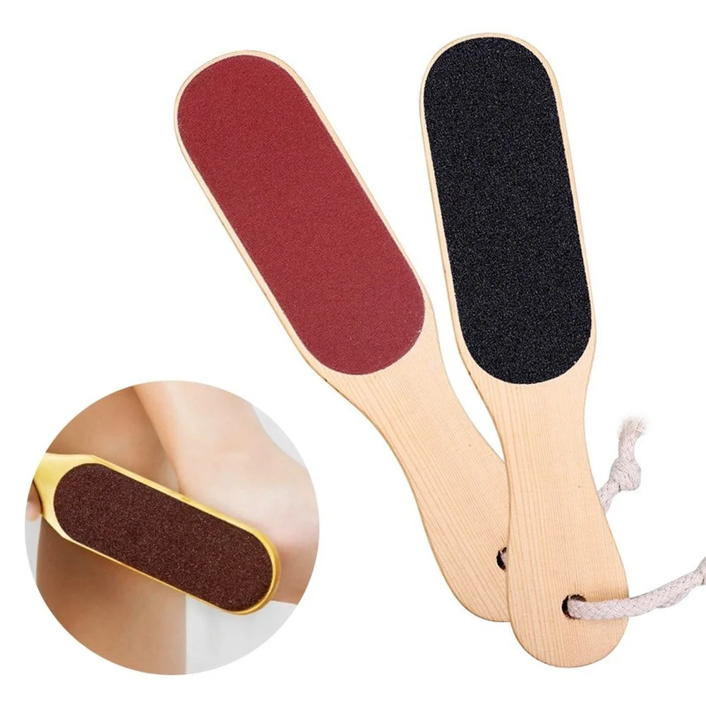 

Pumice Wood Handle Double-sided Foot Board File Dead Skin Calluses Foot Grinder Pedicure Tool Foot Skin Rubbing Foot Board