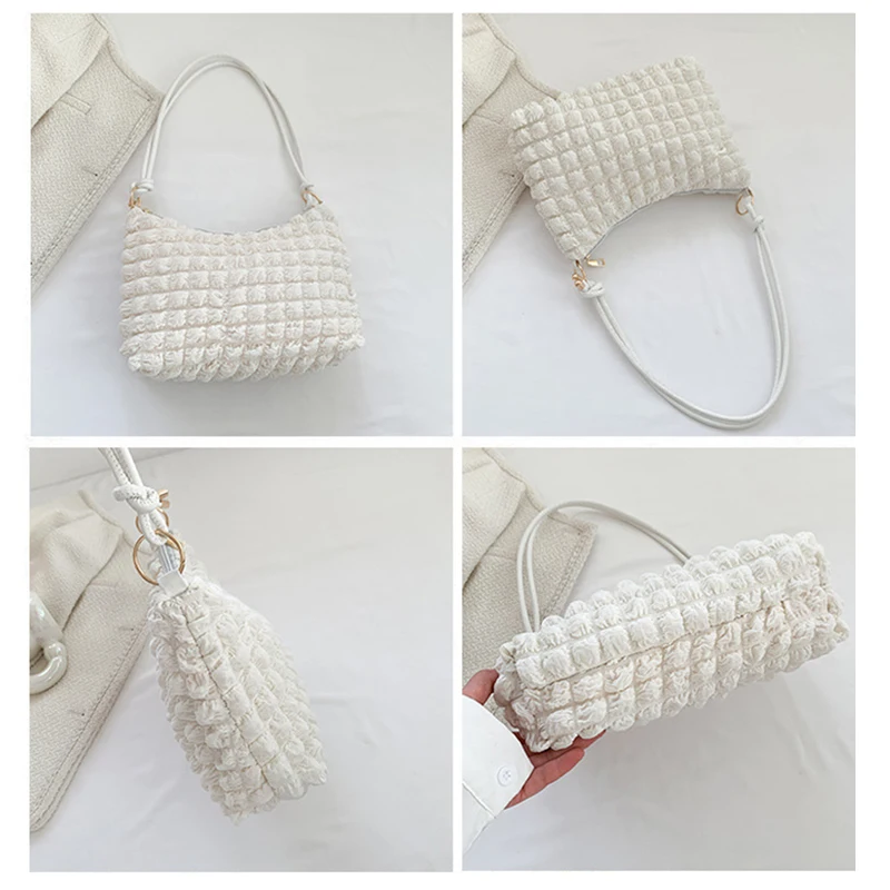 High-quality Lightweight Large Tote Bag Armpit Bag Soft Cloud Cotton Candy Women's Designer Handbag Gentle Shoulder Bag Korean