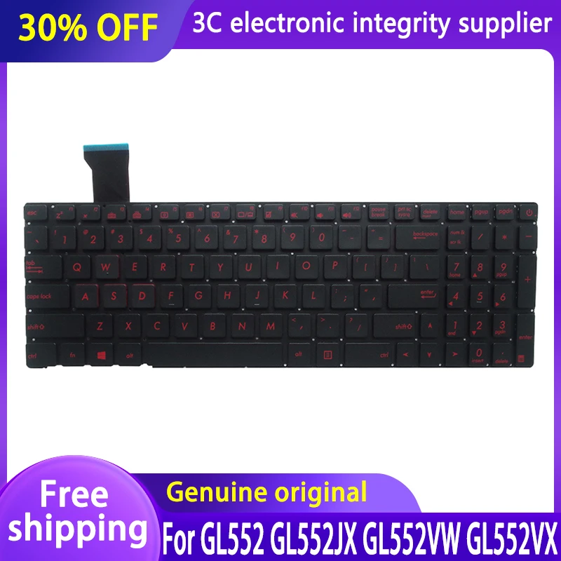 Новая клавиатура для ноутбука GL552 GL552JX GL552VW GL552VX серии US, черная клавиатура с подсветкой