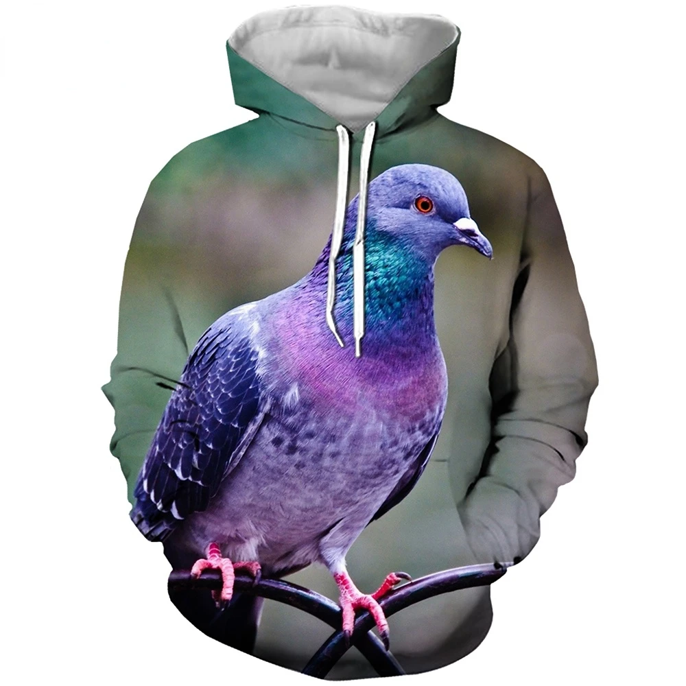 

Clothes Men's Ladies Sweater 3D Pigeon Bird Print Long Sleeve Hooded Guards Casual Hip Hop Autumn Jacket Harajuku Tops Sportswea