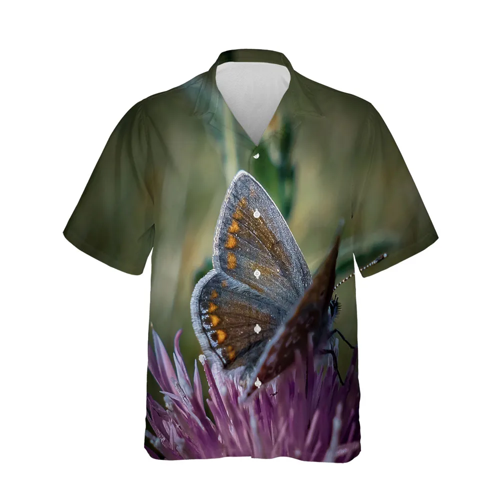 Jumeast New 3D Summer Men Shirt Fashion Butterfly Series Mens Hawaiian Shirt Short Sleeve Streetwear Casual Breathable Blouses