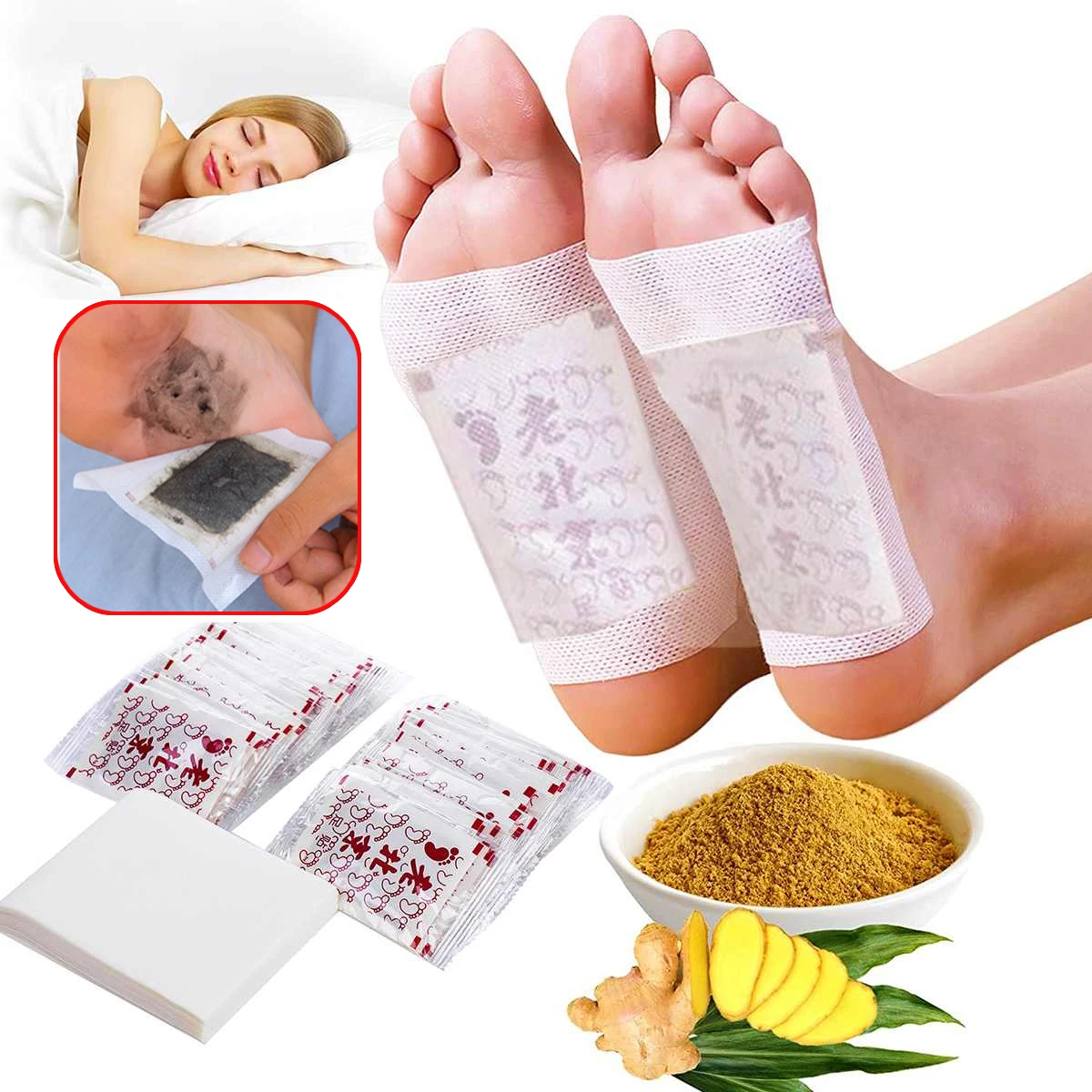 

100-200 Pcs Detox Foot Patches Stickers Bamboo Vinegar Organic Herbal Cleansing Pads Slimming Weight Loss Body Health Care
