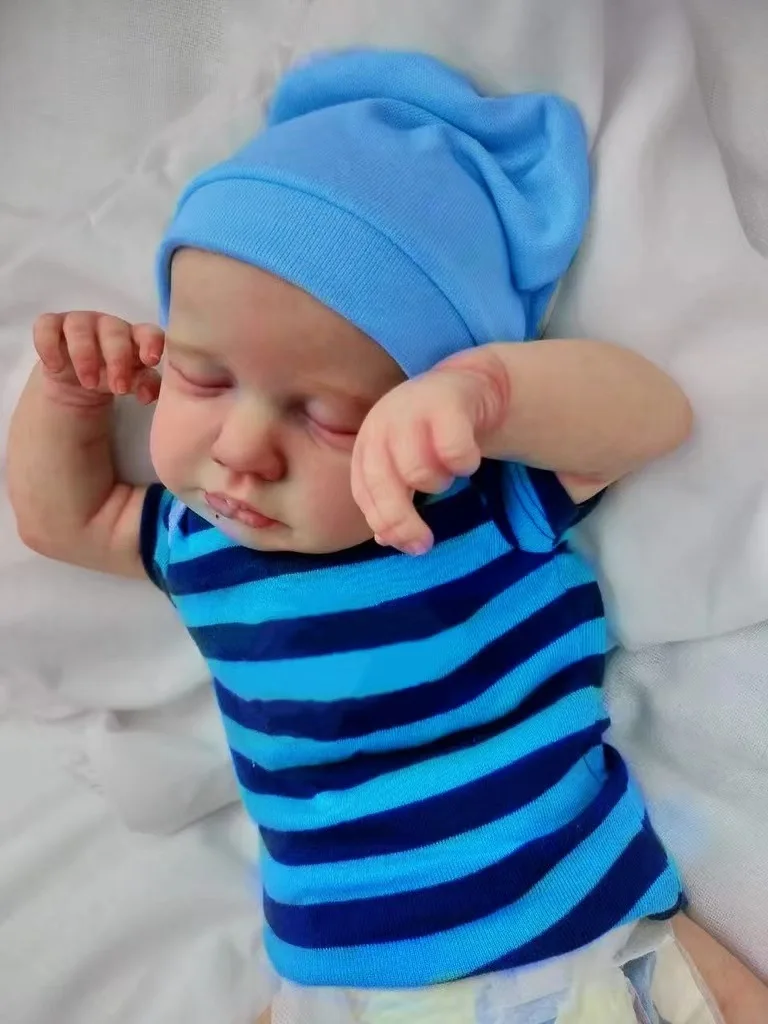 NPK 49 см кукла для новорожденных Reborn Loulou мальчиков и девочек полный силиконовый