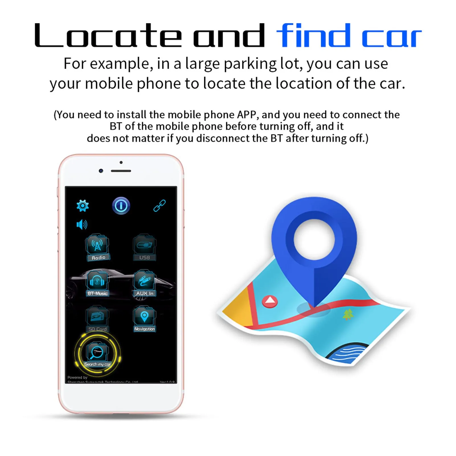 Автомагнитола 1DIN стерео MP3-плеер с Bluetooth AM/FM цифровое аудио дистанционным