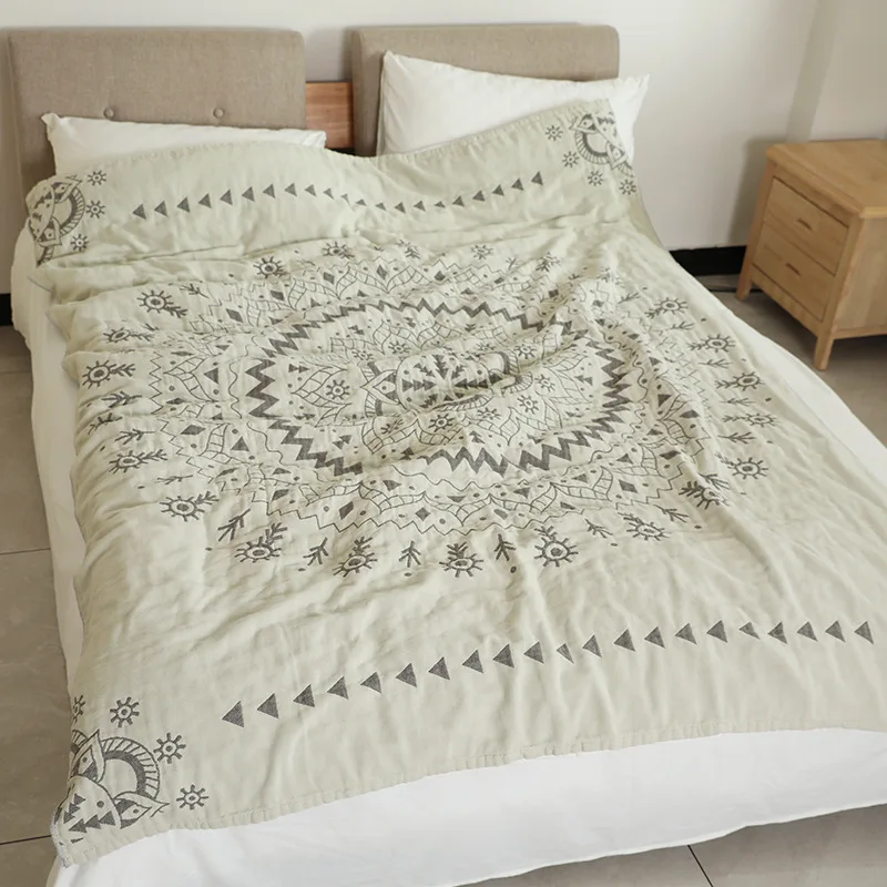 

TONGDI Boho Raschel Double Sided Blanket Soft Four Layer Thick Warm Knitting Eco-friendly Decor For Spring Cover Sofa Bedspread