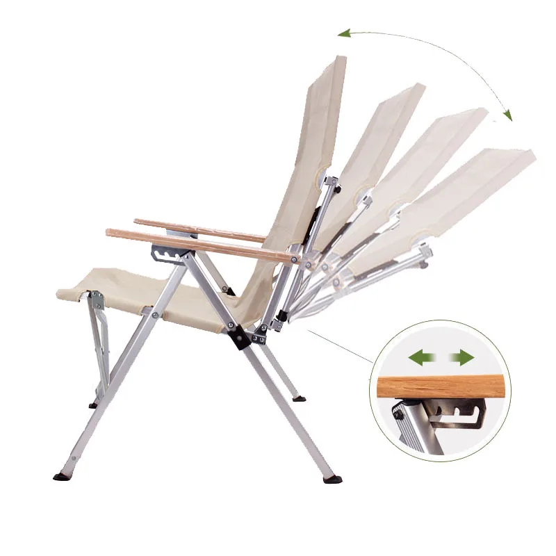 Four-speed Adjustable Long Back Chair Folding Recliner Garden Picnic Fishing Relaxation Chair Bearing 150 Kg